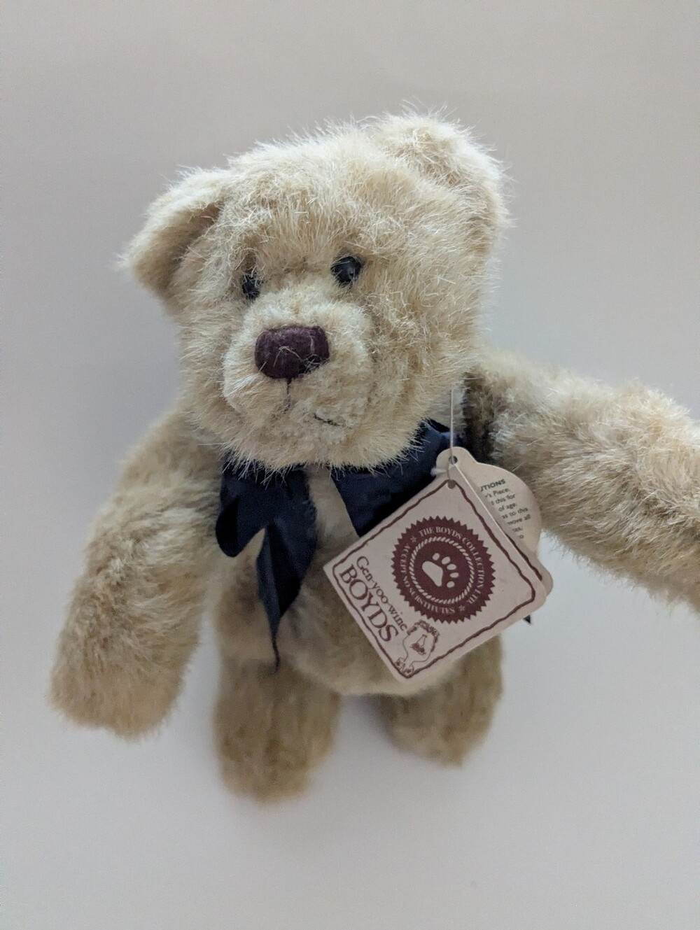 Boyd's Bear Sniffles T. Woodsley Jointed Plush Vintage Excellent Tags Beige